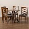 Baxton Studio Mila Modern and Contemporary Grey Fabric and Walnut Brown Finished Wood 5-Piece Dining Set 174-9883-10891-Zoro - alternate 4